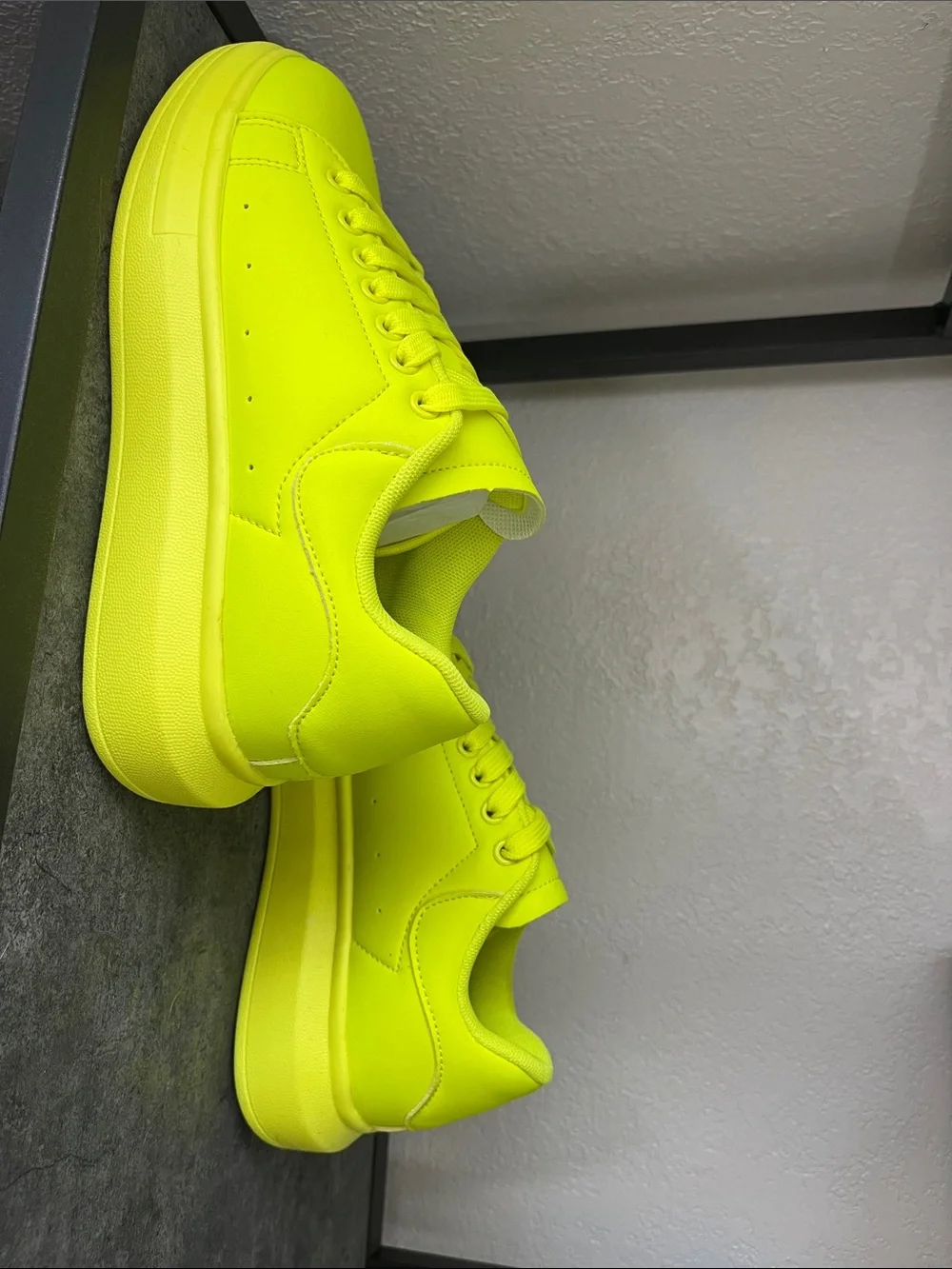 Neon Yellow Platform Sneakers - Women